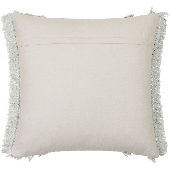 Surya Kandie Light Gray Pillow Shell With Down Insert 14"H X 22"W