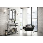 Boston 31.5" Stainless Steel Sink Console Black w/White Glossy Composite Top