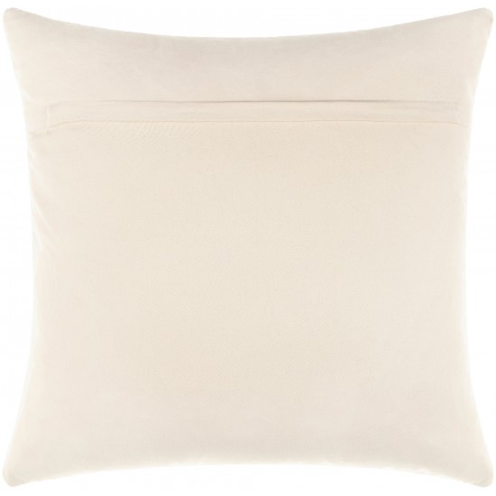 Surya Kansas Light Beige Pillow Shell With Down Insert 20"H X 20"W