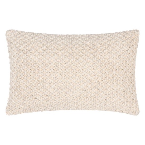 Surya Karrie Cream Pillow Shell With Down Insert 14"H X 22"W