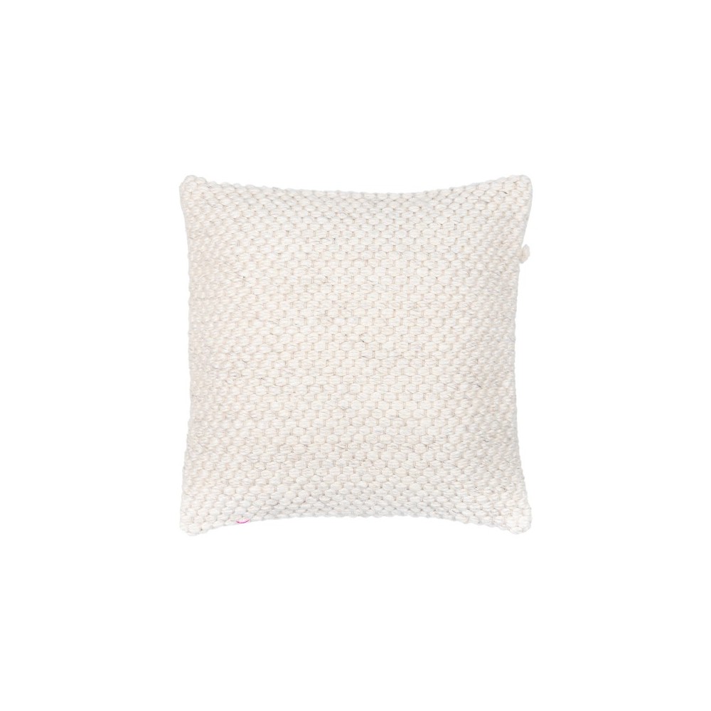Surya Karrie Cream Pillow Shell With Down Insert 18"H X 18"W