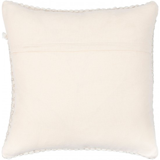 Surya Karrie Cream Pillow Shell With Down Insert 18"H X 18"W