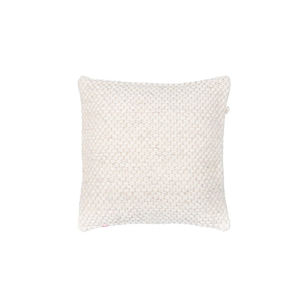 Surya Karrie Cream Pillow Shell With Polyester Insert 18"H X 18"W