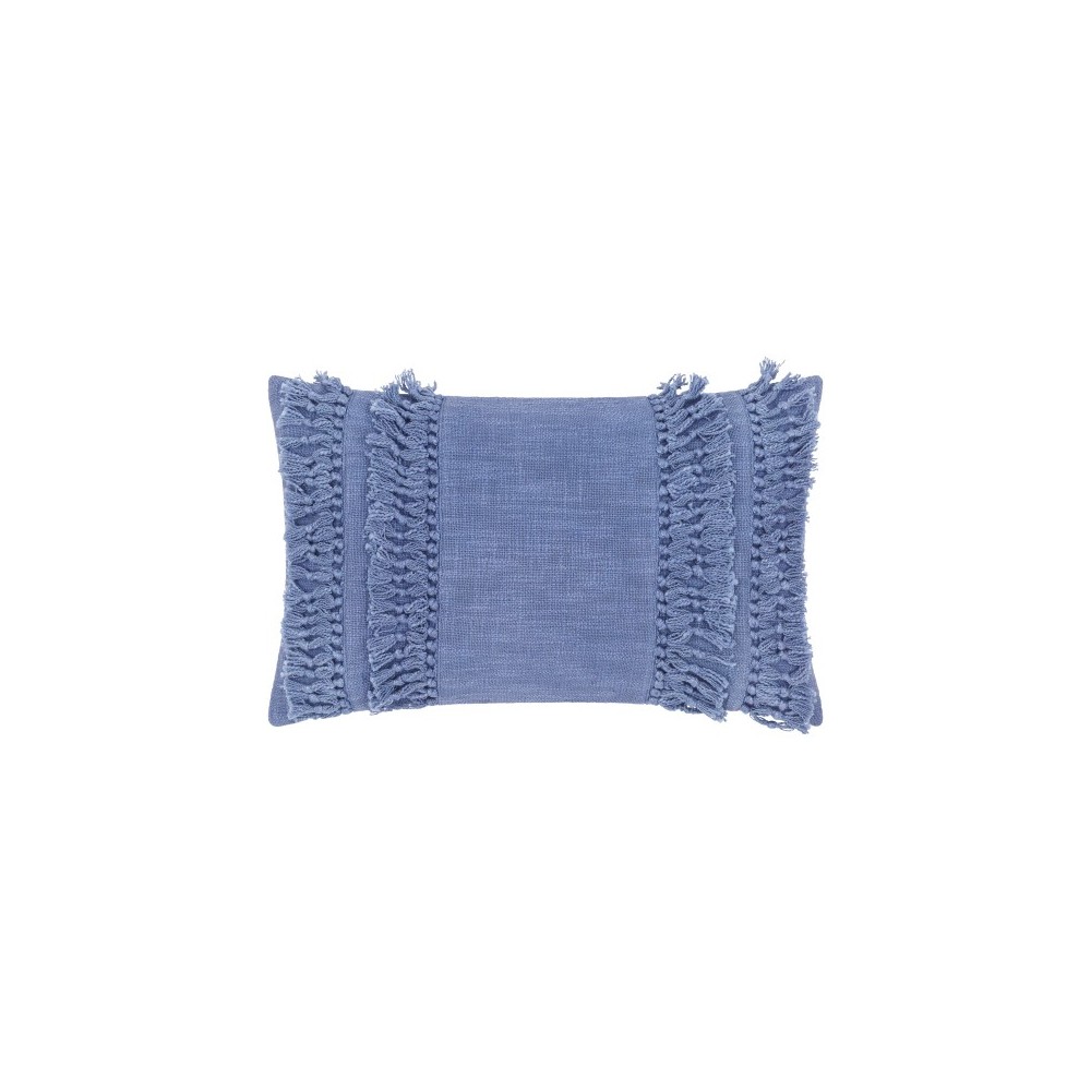 Surya Katie Blue Pillow Shell With Down Insert 14"H X 22"W Surya Katie Blue Pillow Shell With Down Insert 14"H X 22"W