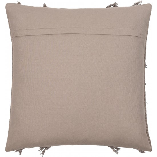 Surya Katie Gray Pillow Shell With Down Insert 14"H X 22"W