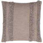 Surya Katie Gray Pillow Shell With Down Insert 18"H X 18"W