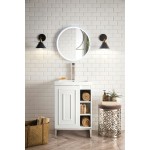 Alicante' 24" Single Vanity Glossy White Nickel w/White Glossy Composite Top