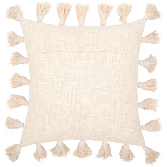 Surya Kellie Cream Pillow Shell With Down Insert 18"H X 18"W