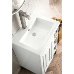 Alicante' 24" Single Vanity Glossy White Nickel w/White Glossy Composite Top