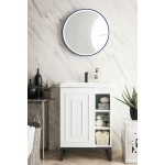 Alicante' 24" Single Vanity Glossy White Black w/White Glossy Composite Top