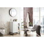 Alicante' 24" Single Vanity Glossy White Black w/White Glossy Composite Top