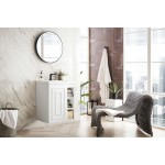 Alicante' 24" Single Vanity Cabinet, Glossy White w/ White Glossy Composite Top