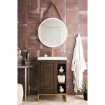 Alicante' 24" Single Vanity Mid Century Acacia Radiant Gold, White Composite Top