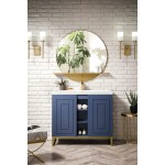 Alicante' 39.5" Single Vanity Azure Blue Radiant Gold w/White Composite Top