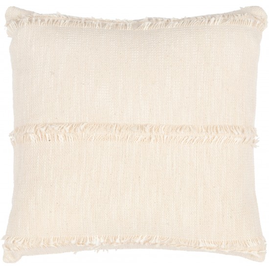 Surya Kiefer Cream Pillow Shell With Polyester Insert 18"H X 18"W