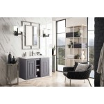 Alicante' 39.5" Single Vanity Cabinet, Grey Smoke w/ White Glossy Composite Top