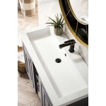 Alicante' 39.5" Single Vanity Cabinet, Grey Smoke w/ White Glossy Composite Top