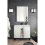 Alicante' 39.5" Single Vanity Glossy White Black w/White Glossy Composite Top