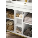 Alicante' 39.5" Single Vanity White Radiant Gold w/White Composite Top