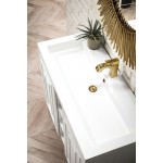 Alicante' 39.5" Single Vanity White Radiant Gold w/White Composite Top