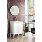 Linden 24" Single Vanity Cabinet, Glossy White w/ White Glossy Composite Top