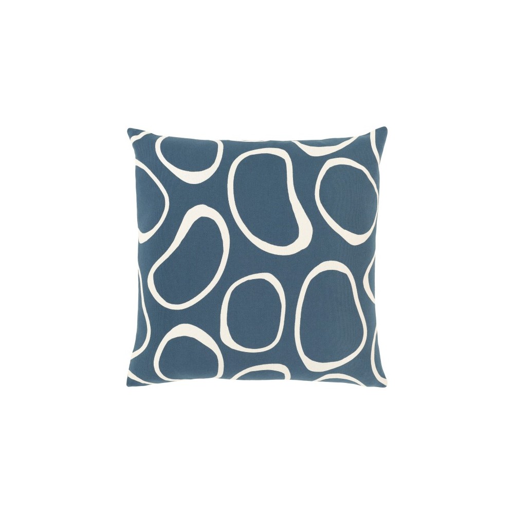 Surya Lachen Dark Blue Pillow Shell With Down Insert 22"H X 22"W