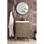 Linden 24" Single Vanity, Whitewashed Walnut w/ White Glossy Composite Top