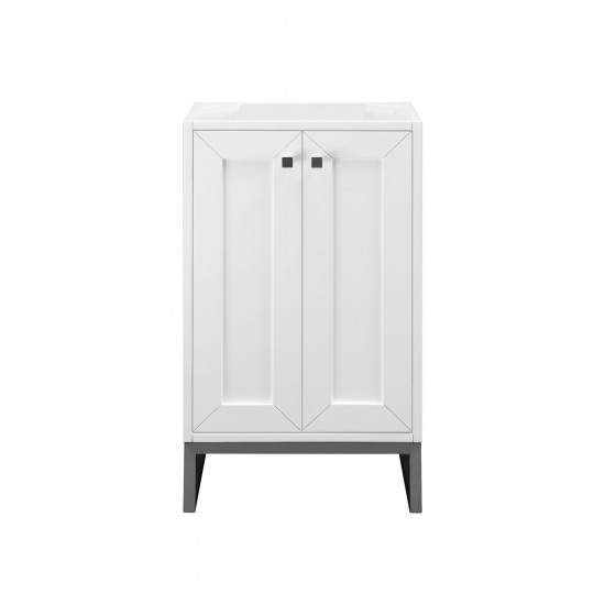 Chianti 20" Single Vanity Cabinet, Glossy White, Matte Black