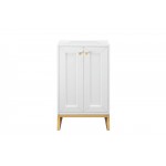 Chianti 20" Single Vanity Cabinet, Glossy White, Radiant Gold