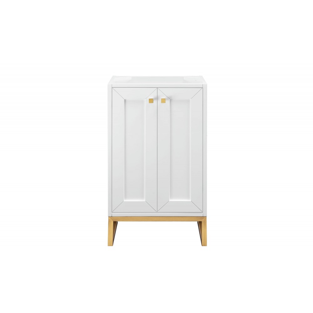 Chianti 20" Single Vanity Cabinet, Glossy White, Radiant Gold