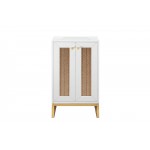 Chianti 20" Single Vanity Cabinet, Glossy White, Radiant Gold