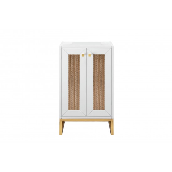 Chianti 20" Single Vanity Cabinet, Glossy White, Radiant Gold