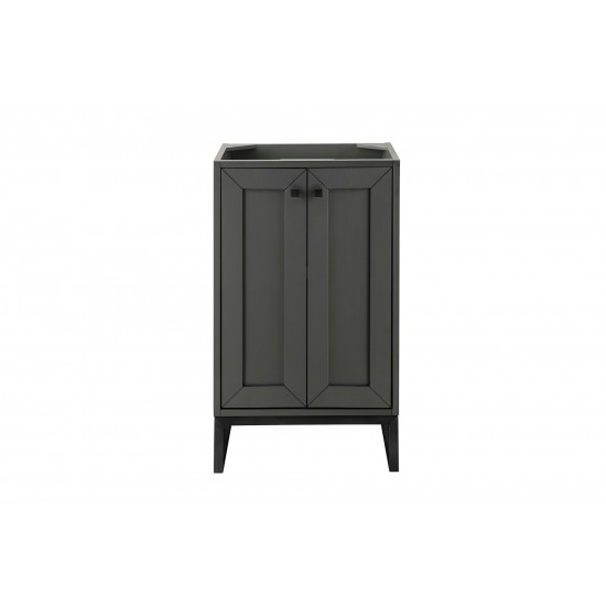 Chianti 20" Single Vanity Cabinet, Mineral Grey, Matte Black