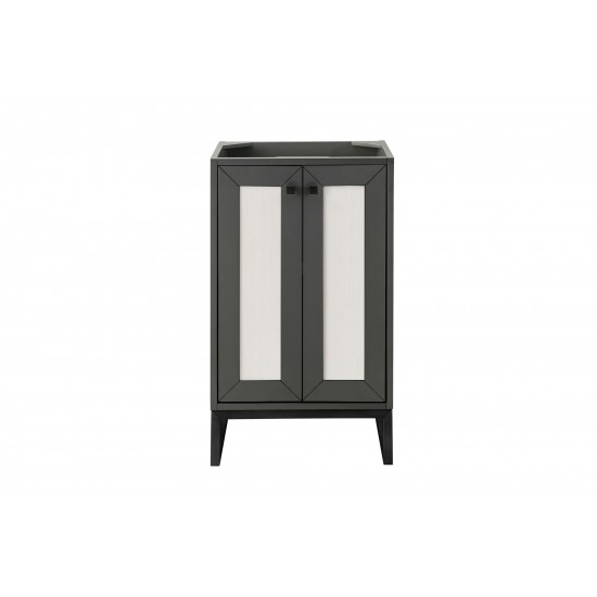 Chianti 20" Single Vanity Cabinet, Mineral Grey, Matte Black