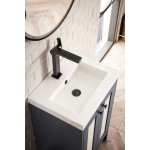 Chianti 20" Single Vanity Mineral Grey Matte Black w/ White Glossy Composite Top