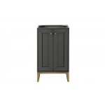 Chianti 20" Single Vanity Cabinet, Mineral Grey, Radiant Gold