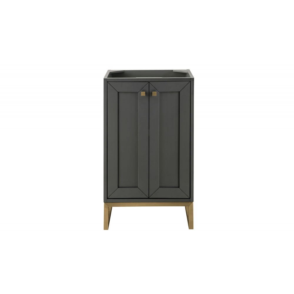 Chianti 20" Single Vanity Cabinet, Mineral Grey, Radiant Gold