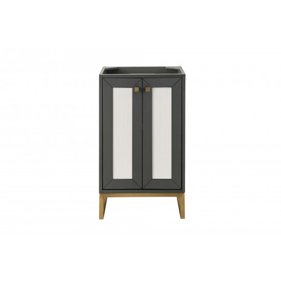 Chianti 20" Single Vanity Cabinet, Mineral Grey, Radiant Gold