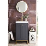 Chianti 20" Single Vanity Mineral Grey Radiant Gold w/White Glossy Composite Top