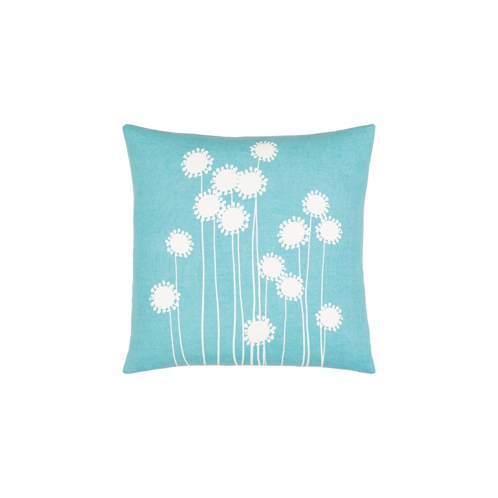 Surya Lachen Pillow Shell With Down Insert 18"H X 18"W (Teal) Surya Lachen Pillow Shell With Down Insert 18"H X 18"W (Teal)