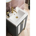 Chianti 20" Single Vanity Mineral Grey Radiant Gold w/White Glossy Composite Top