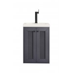 Chianti 20" Single Vanity Cabinet, Mineral Grey w/ White Glossy Composite Top