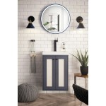 Chianti 20" Single Vanity Cabinet, Mineral Grey w/ White Glossy Composite Top