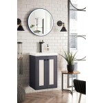 Chianti 20" Single Vanity Cabinet, Mineral Grey w/ White Glossy Composite Top