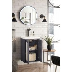 Chianti 20" Single Vanity Cabinet, Mineral Grey w/ White Glossy Composite Top