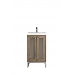 Chianti 20" Single Vanity Walnut Brushed Nickel w/White Glossy Composite Top