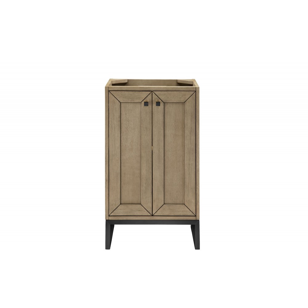 Chianti 20" Single Vanity Cabinet, Whitewashed Walnut, Matte Black