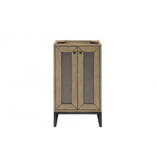 Chianti 20" Single Vanity Cabinet, Whitewashed Walnut, Matte Black