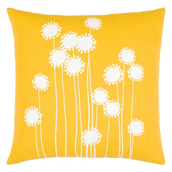 Surya Lachen Pillow Shell With Polyester Insert 18"H X 18"W (Saffron)