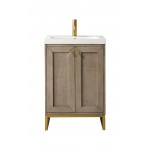 Chianti 20" Single Vanity Walnut Radiant Gold w/White Glossy Composite Top
